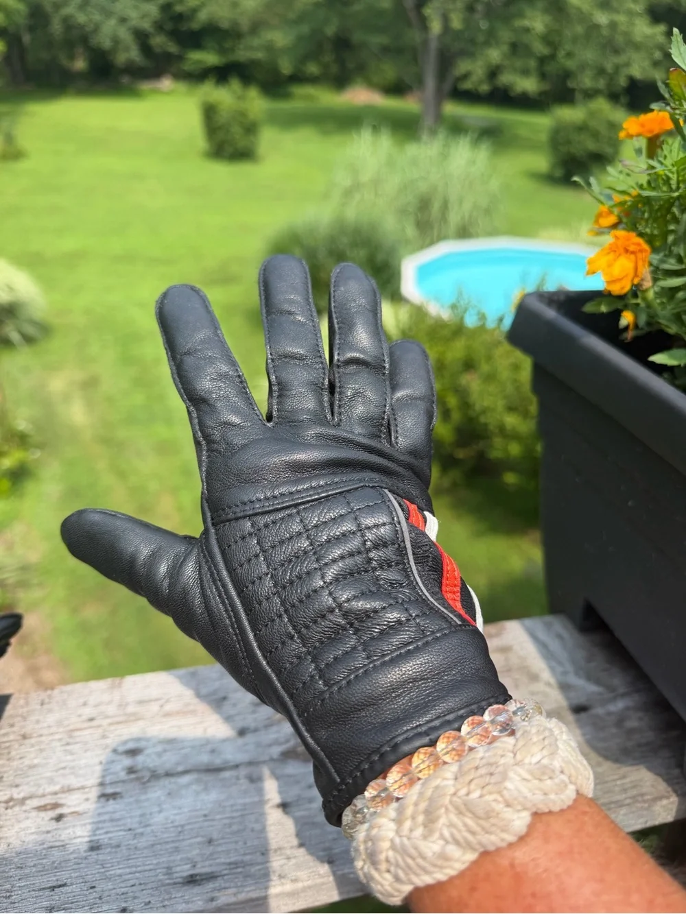 Harley-Davidson Genuine Goatskin Leather Motorcycle Riding Gloves Black M